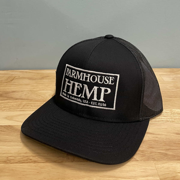 black farmhouse hemp hat